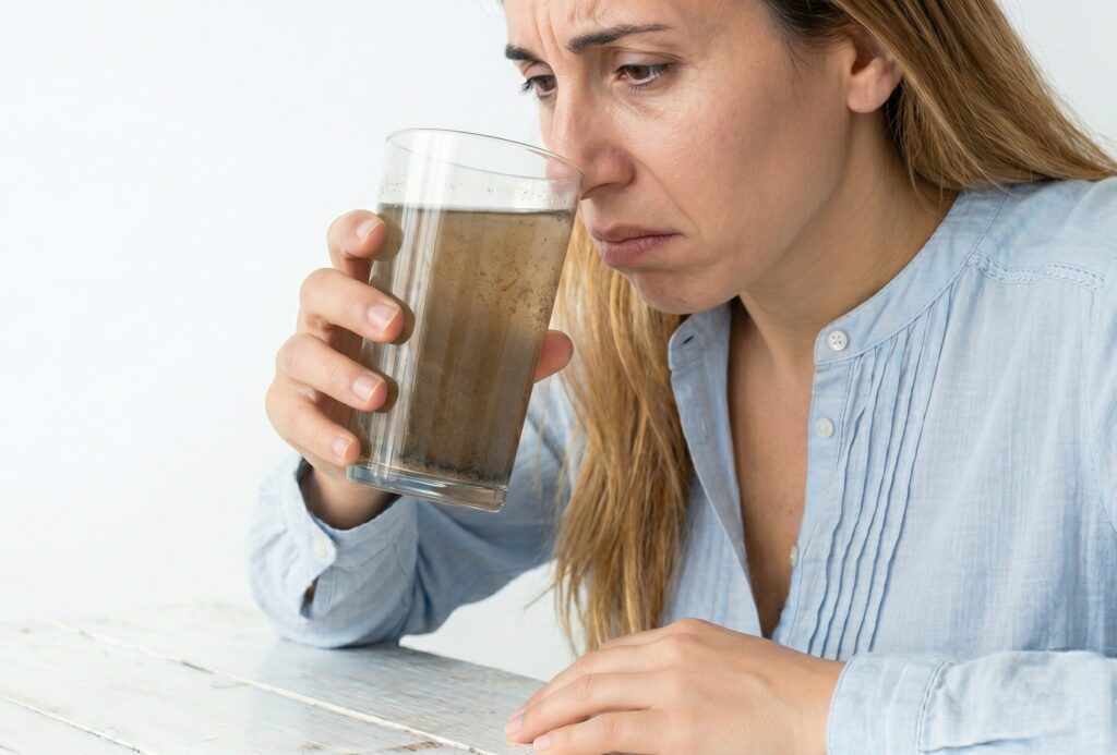 Woman concerned about murky drinking water
