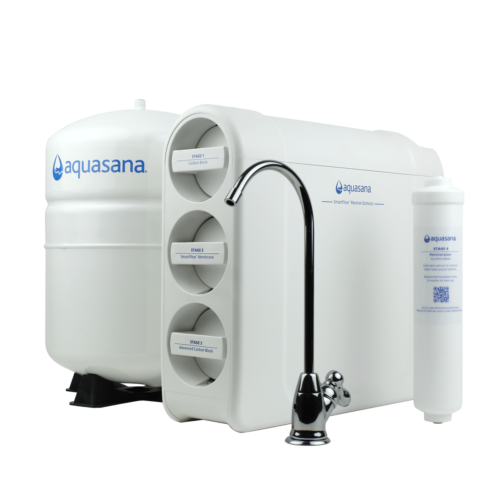 This under sink unit removes up to 99.99% of 90 contaminants, including fluoride, arsenic, chlorine, and lead.