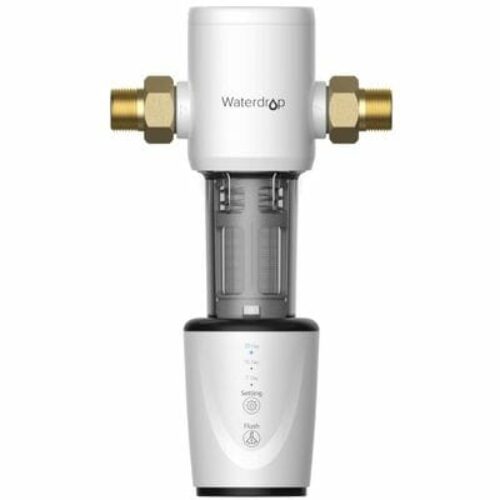 The Waterdrop features a 40-micron stainless-steel mesh filter which traps large particles like rust and sand. The filter also comes with  hassle-free automatic flushing.