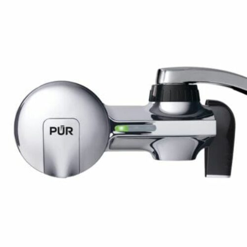 The PUR PLUS faucet filter is certified to reduce 70 contaminants, including mercury, lead, and certain pesticides. 